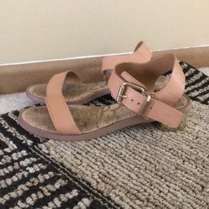 Sam Edelman Tan And Gold Sandals